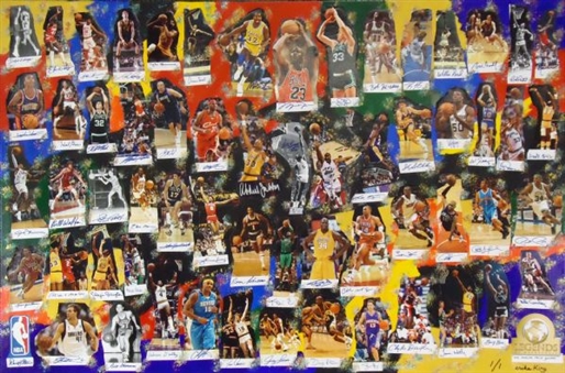 Enormous “We Made This Game” NBA Living Legends Signed 1/1 Original Work of Art (61 Signatures)